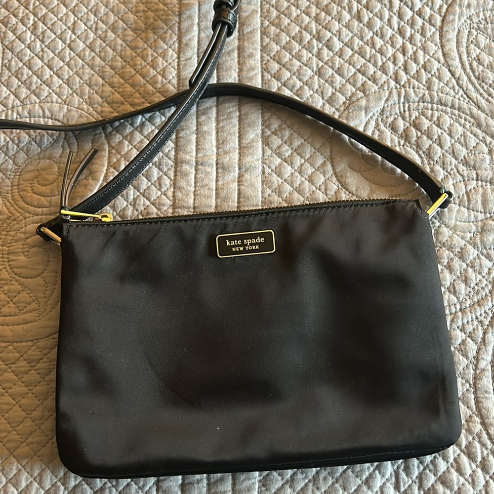 Black nylon bag with adjustable strap